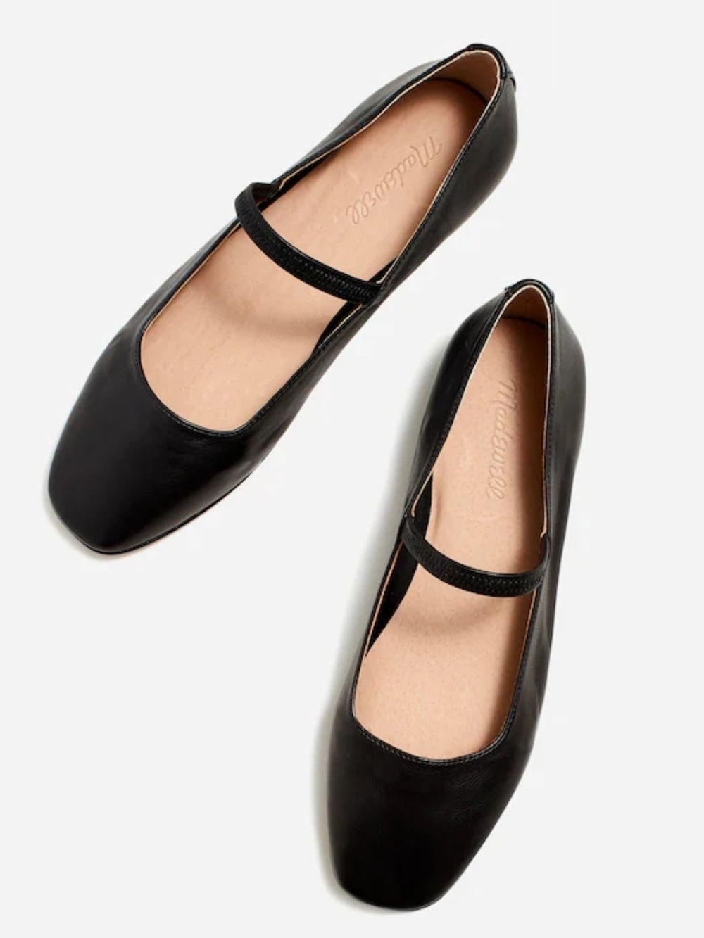 New! Madewell Greta Ballet Black Leather Flats 12